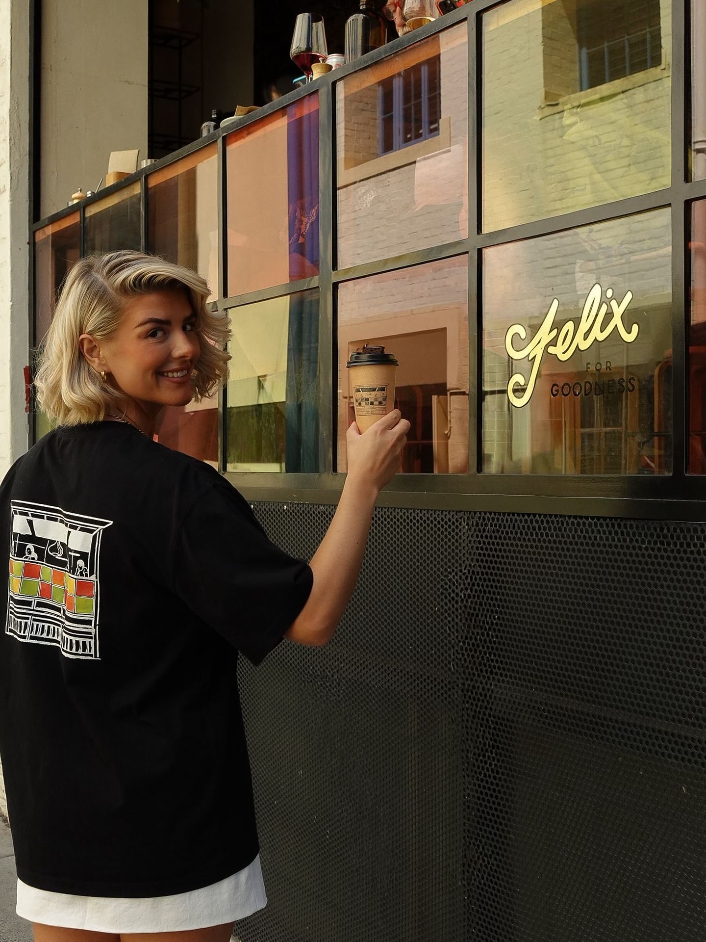 Customer at Felix for Goodness storefront