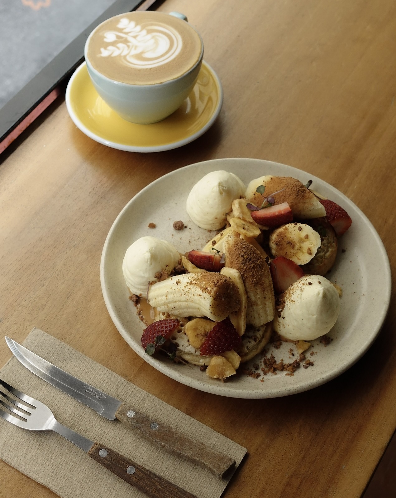 Pancakes and latte art
