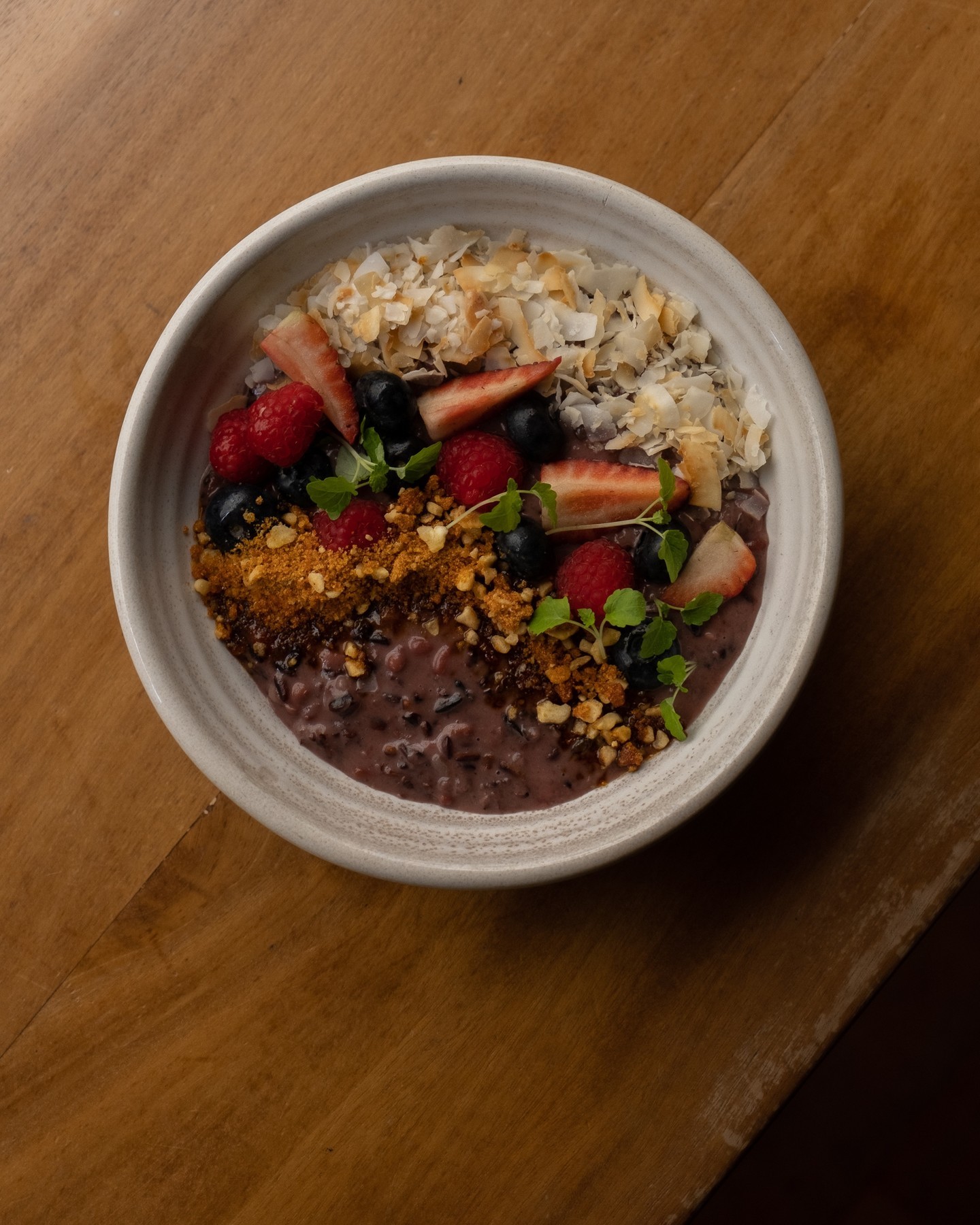 Acai bowl with berries and coconut